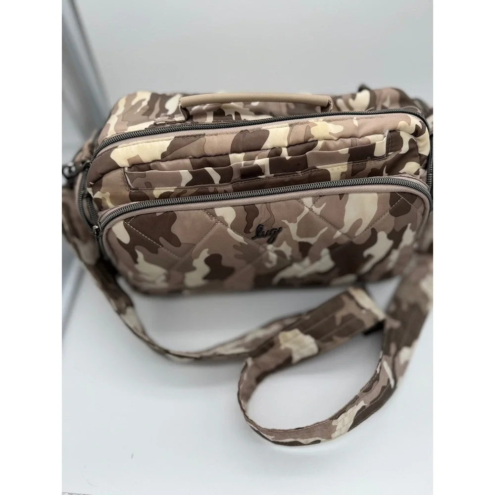 Lug Trolley 2 Crossbody Bag Camo Taupe Unisex Travel Organizer Quilted Bag